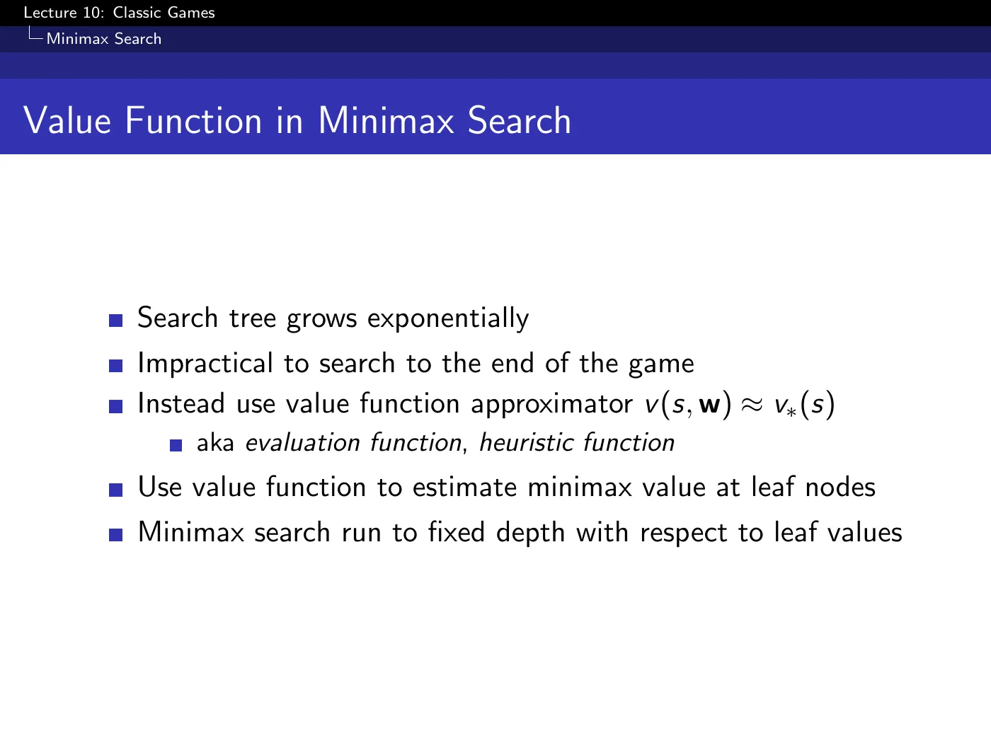Lecture 10 Classic Games, slide 16