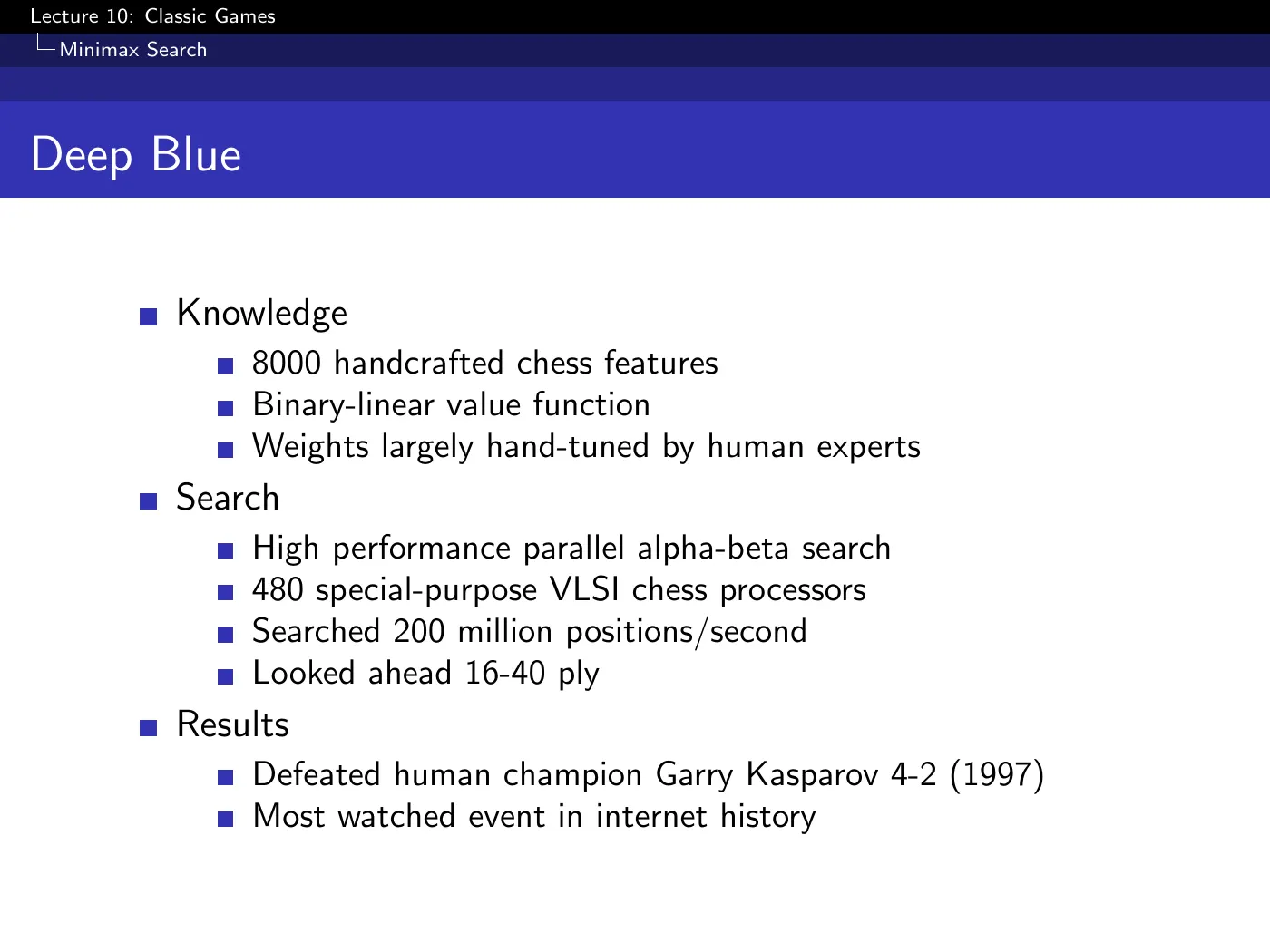 Lecture 10 Classic Games, slide 18
