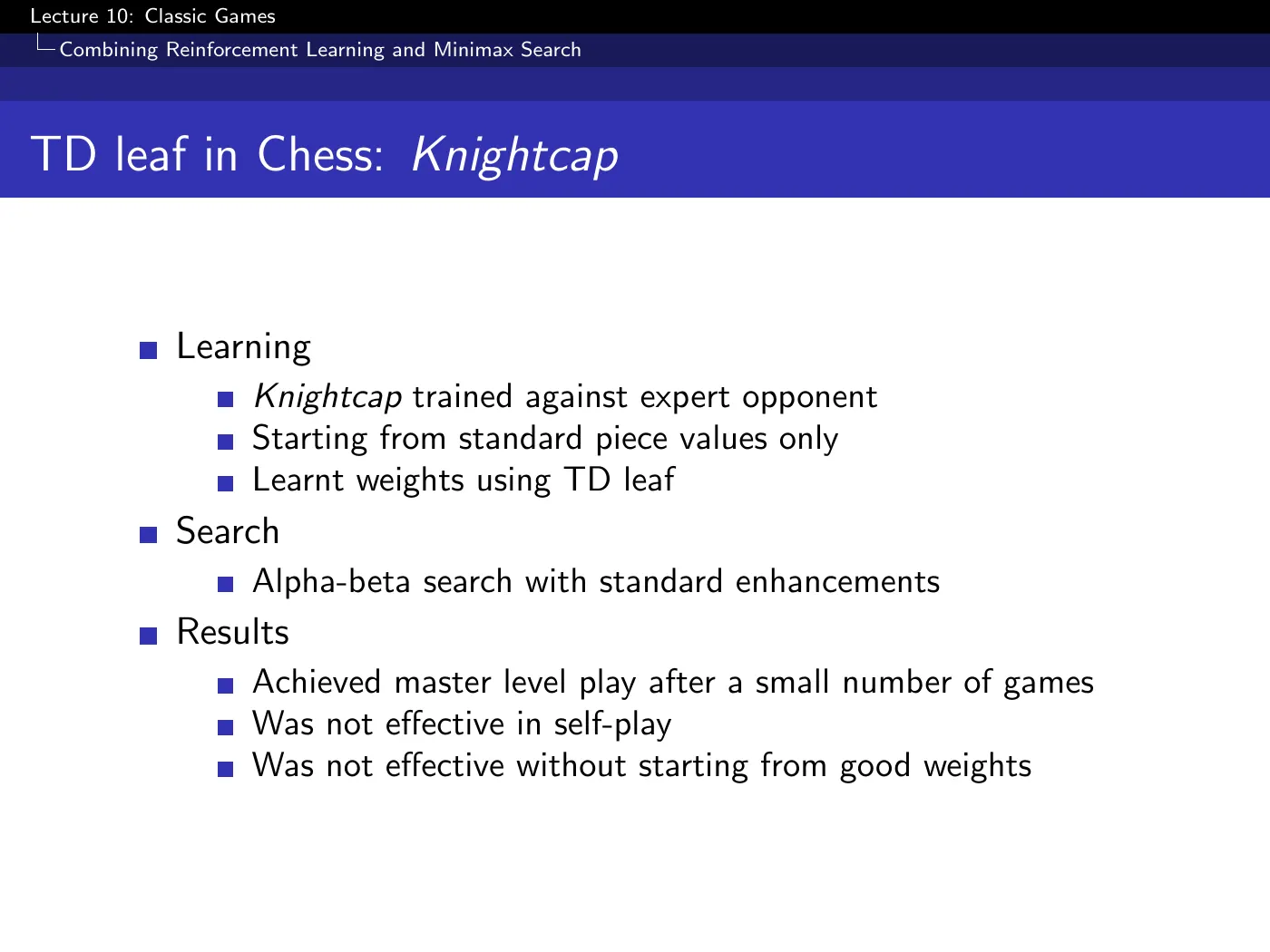 Lecture 10 Classic Games, slide 33