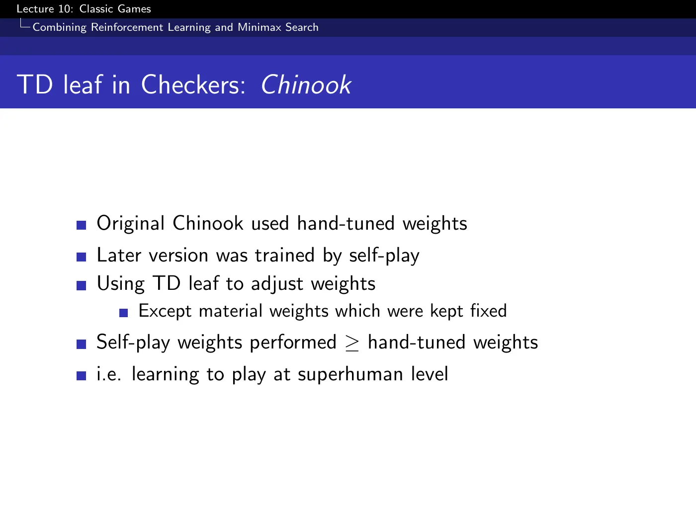 Lecture 10 Classic Games, slide 34