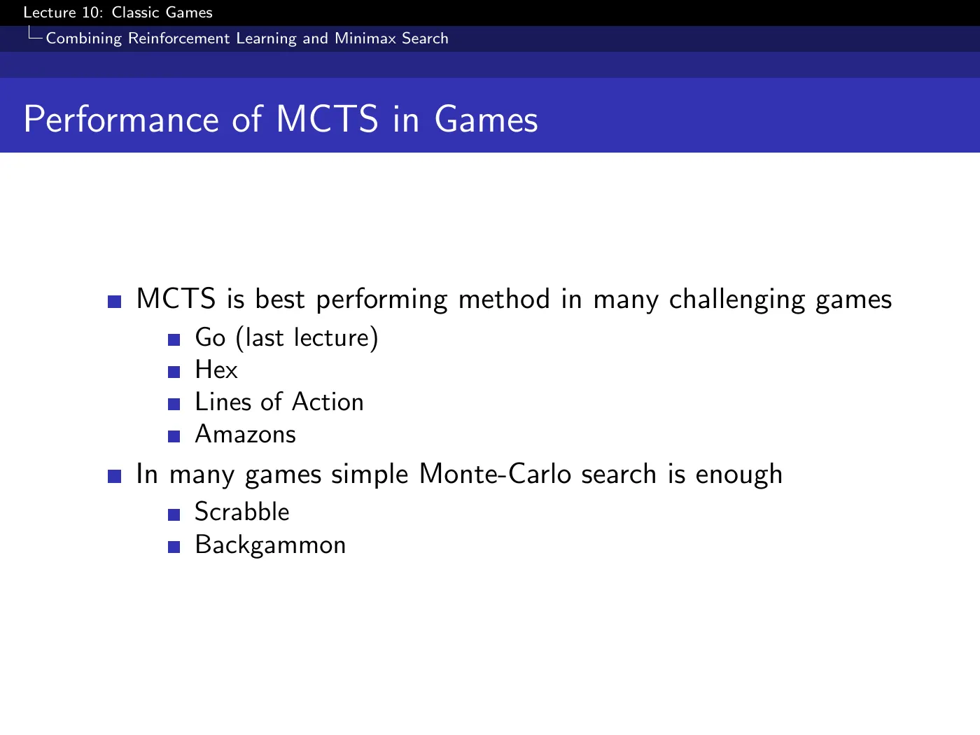 Lecture 10 Classic Games, slide 38