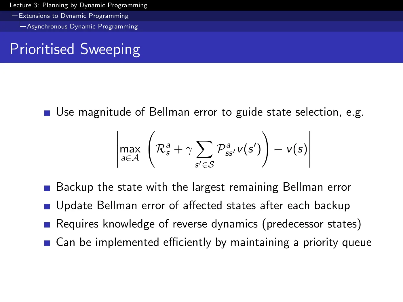 Lecture 3 Planning by Dynamic Programming, slide 30