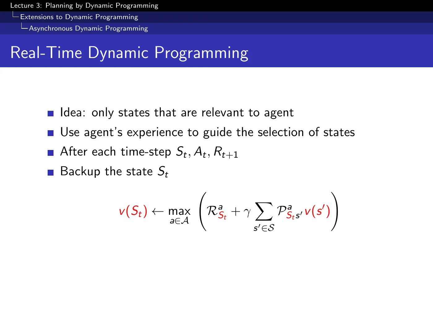 Lecture 3 Planning by Dynamic Programming, slide 31