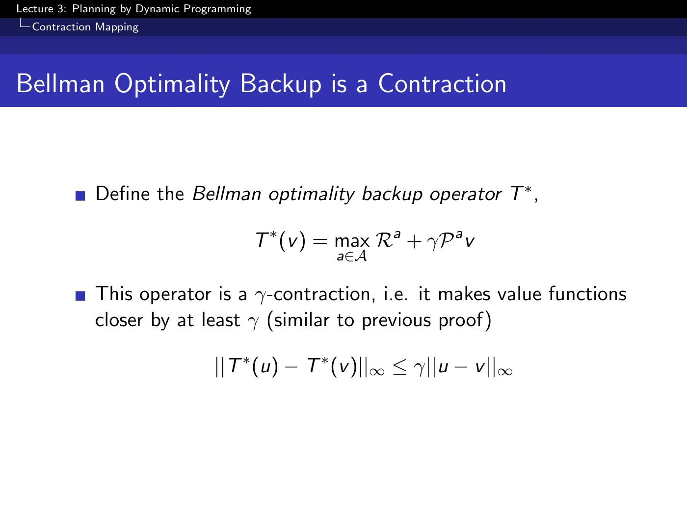 Lecture 3 Planning by Dynamic Programming, slide 41