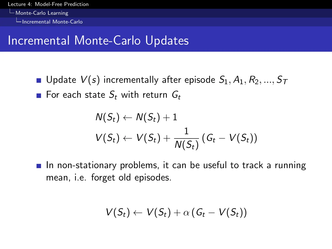 Lecture 4 Model-Free Prediction, slide 11