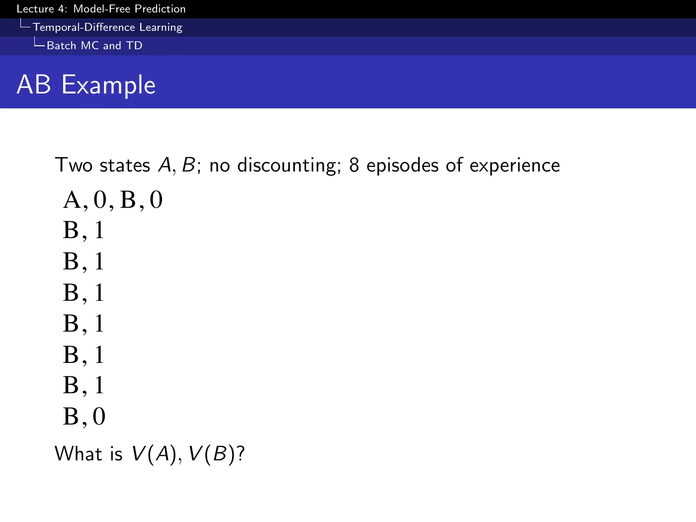Lecture 4 Model-Free Prediction, slide 22