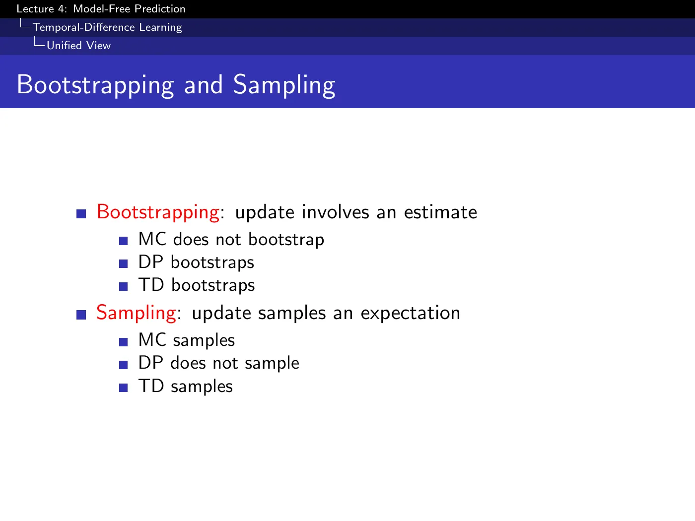 Lecture 4 Model-Free Prediction, slide 29