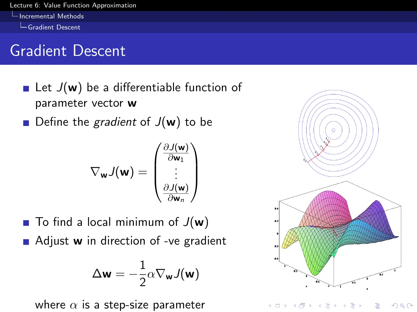 Lecture 6 Value Function Approximation, slide 11