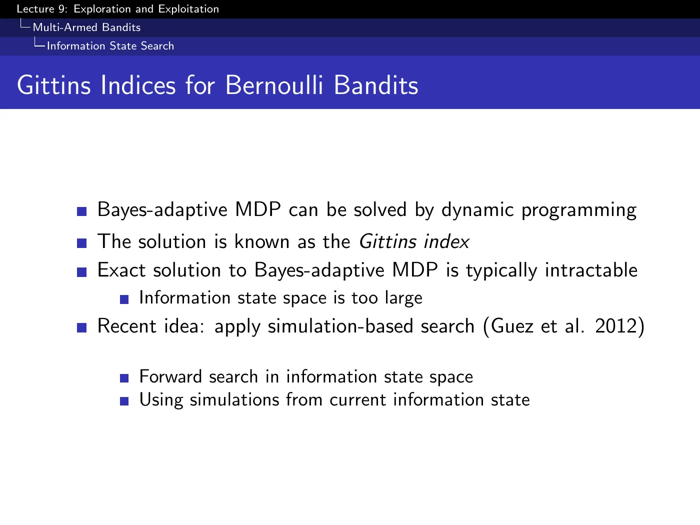 Lecture 9 Exploration and Exploitation, slide 32