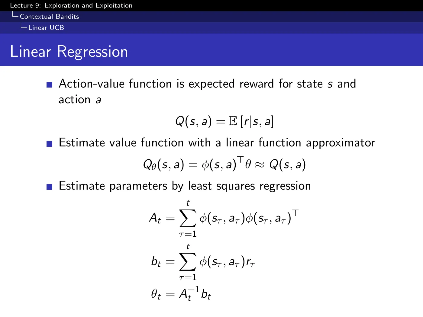 Lecture 9 Exploration and Exploitation, slide 34